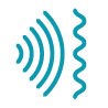 Icono que representa una insonorización usando ondas de sonido