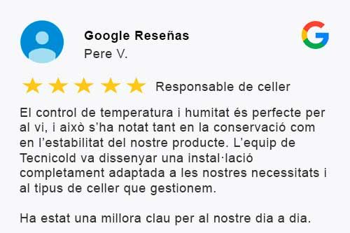 Texto de una reseña de Google