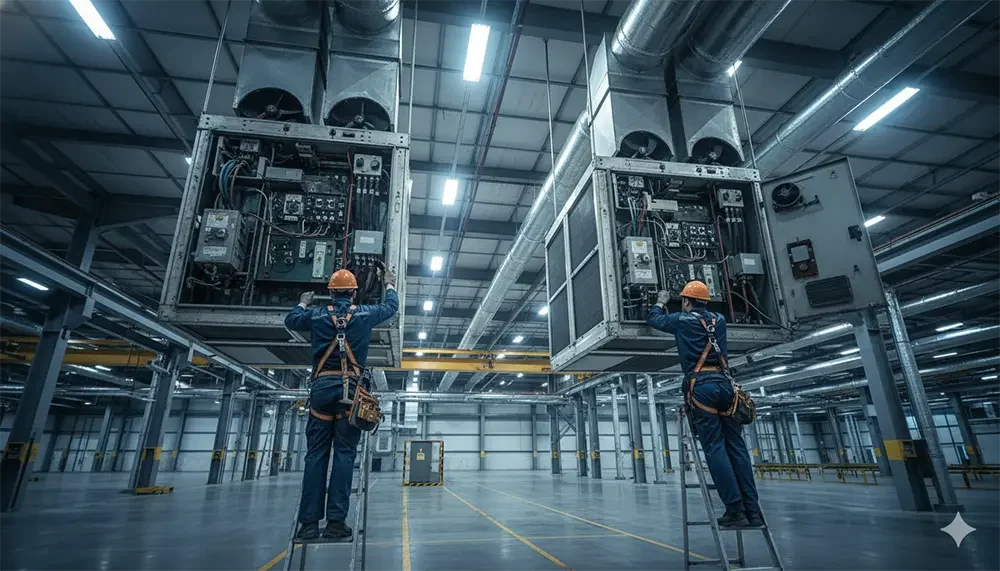 Doble instal·lació a gran cambra frigorífica amb compressors alternatius